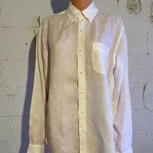 Like New Men’s J.Crew Irish Linen Button Down in White